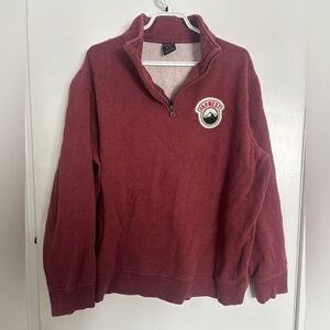 Men's Zip-Up Pullover Sweater - Farwest Burgundy